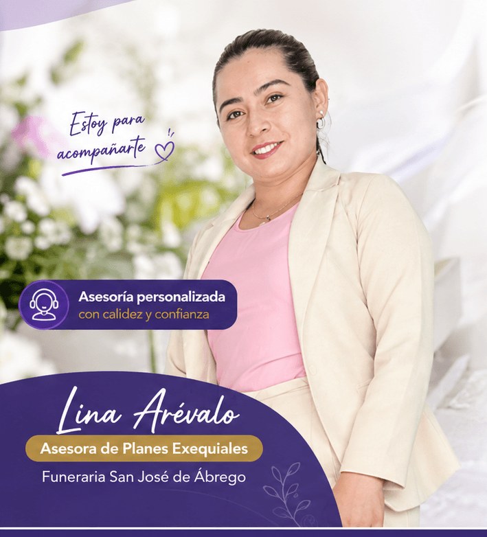 Lina Arévalo, asesora de Planes Exequiales de Funeraria San José de Ábrego